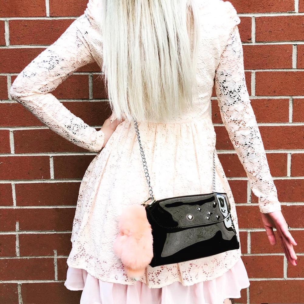 90’s -Inspired Black Vinyl Jelly Bag - Picture 8 of 9